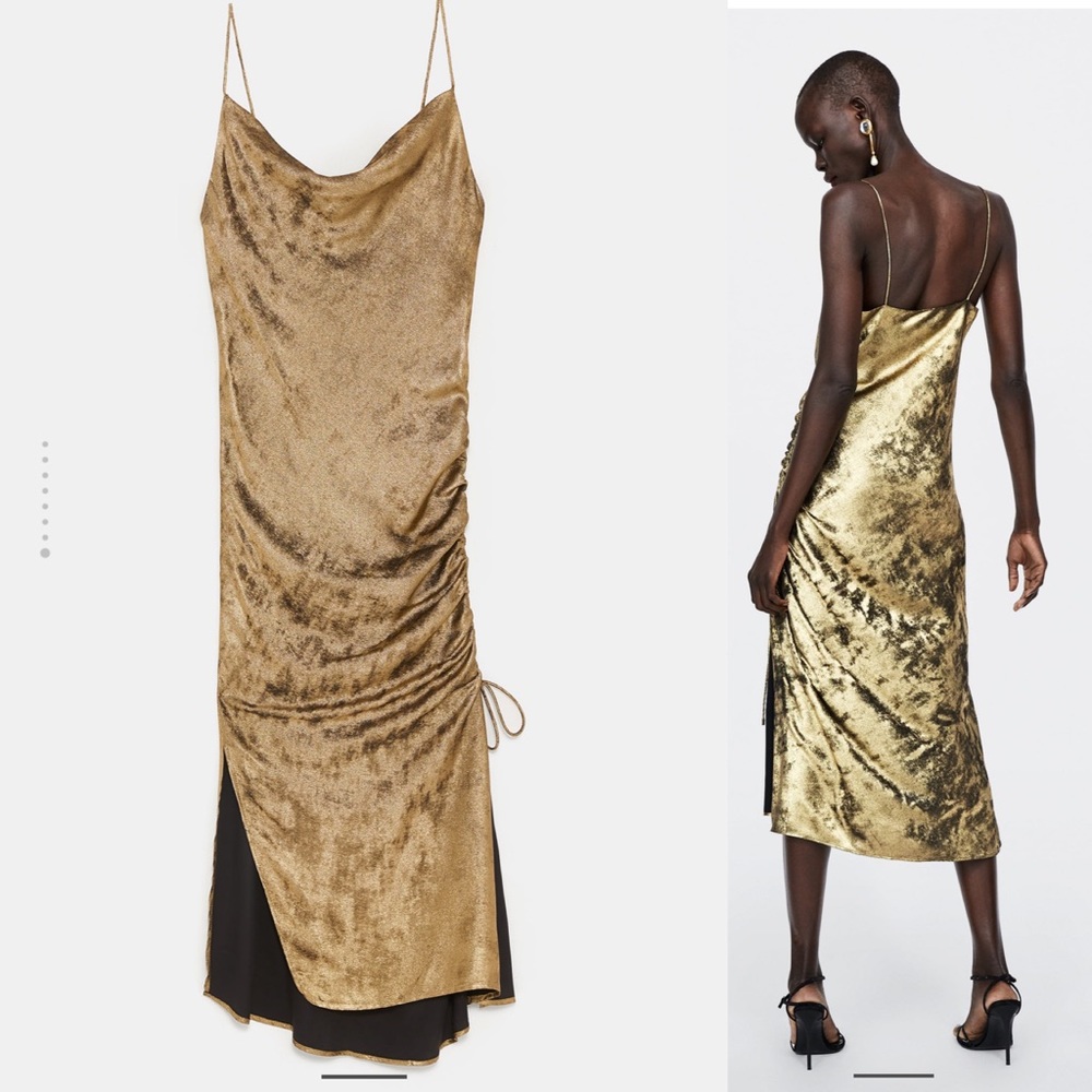 Zara lingerie style metallic dress - Picture 6 of 8